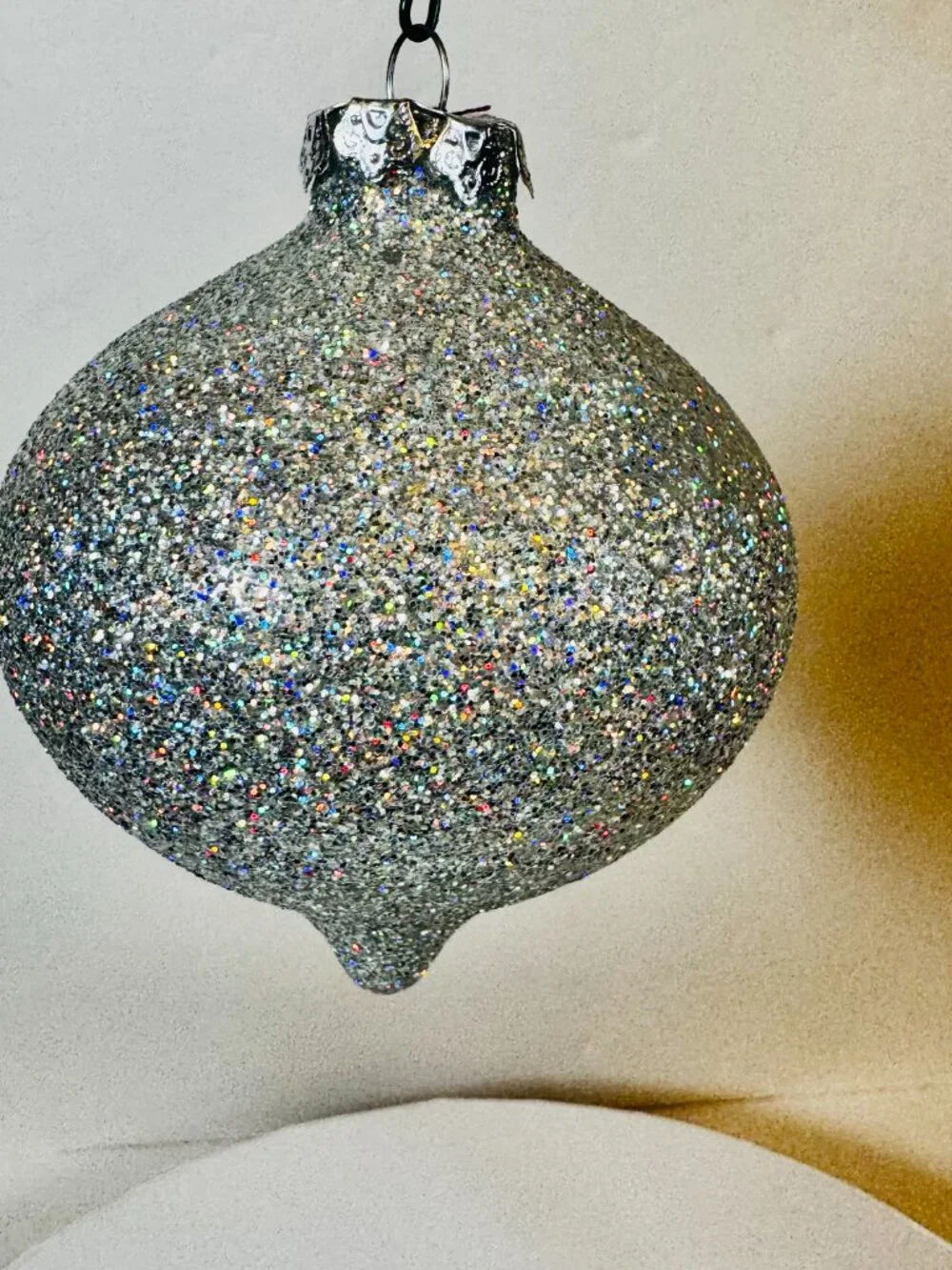 2 Golden and Silver Glass Christmas Balls 4